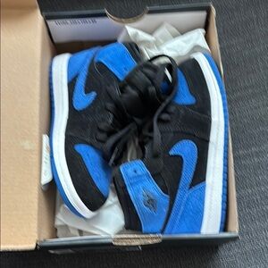 Jordan 1 Retro High OG Black and Blue Sneakers